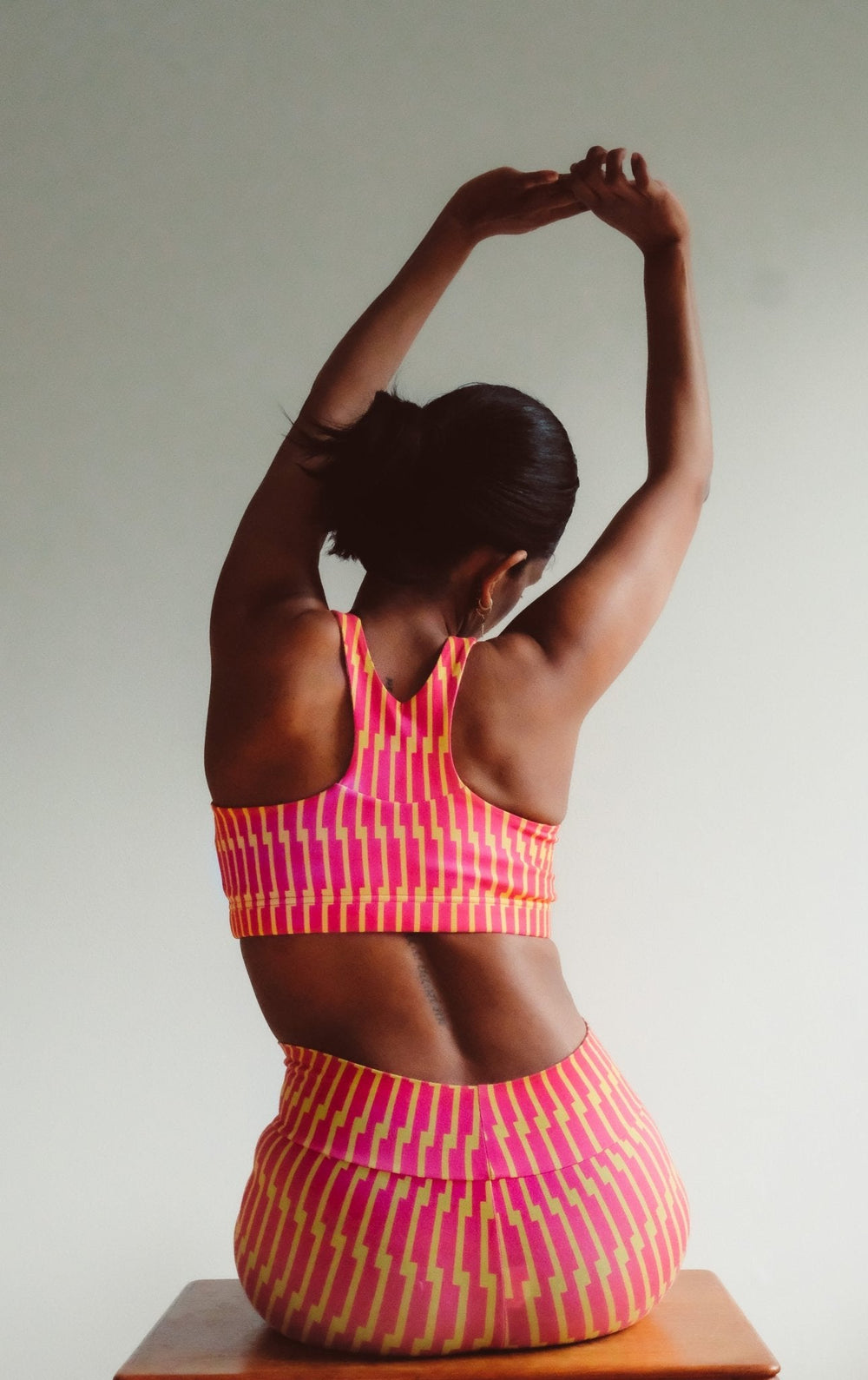 Mamani organic sports bra Pink/Yellow - PUKA WEAR